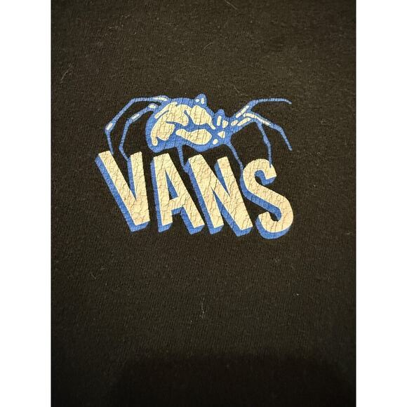 Vans Mens Long Sleeve Shirt Medium Black Off The Wall Since 1966 Back Sleeve Hit - Picture 2 of 8